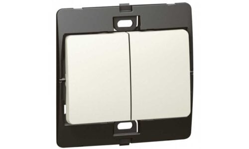 Công tắc Legrand, đôi 1 chiều màu trắng Mallia | 281002