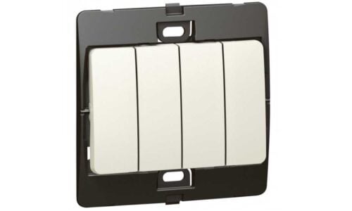 Công tắc Legrand, bốn  1 chiều màu trắng Mallia | 281006