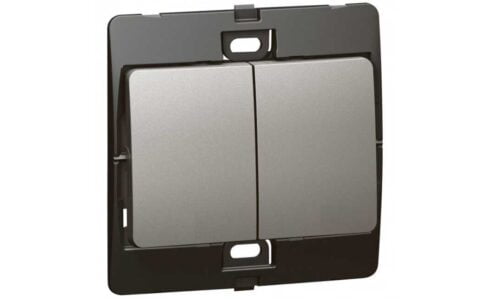 Công tắc Legrand, đơn 2 chiều màu xám đậm Mallia | 283401