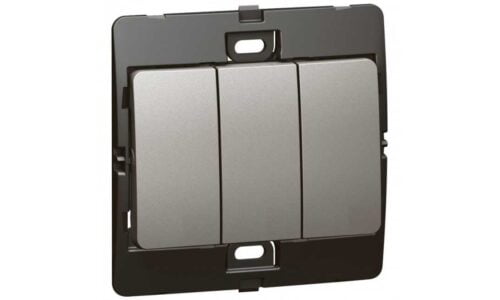 Công tắc Legrand, ba 2 chiều màu xám đậm Mallia | 283405