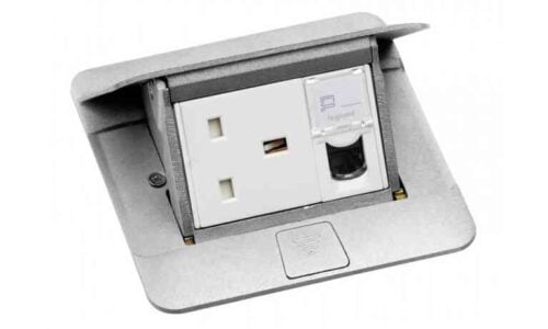 Hộp âm sàn Legrand, mặt nhôm inox | 054010