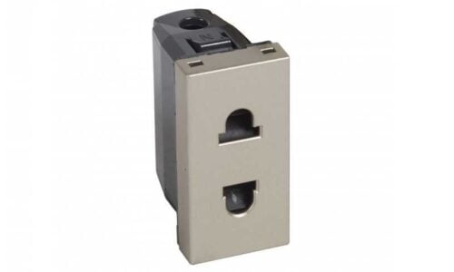 Ổ cắm Legrand, đơn 2 chấu màu champagne Arteor | 570037