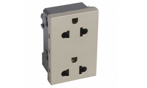 Ổ cắm Legrand, đôi 3 chấu màu champagne Arteor | 570046