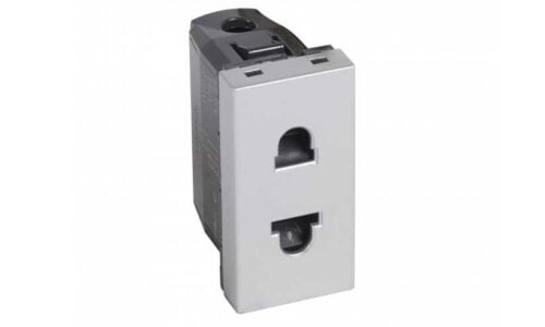 Ổ cắm Legrand, đơn 2 chấu màu bạc Arteor | 571037