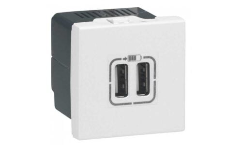 Ổ cắm Legrand, ổ sạc đôi, màu trắng Arteor | 572078