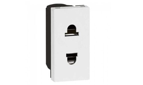 Ổ cắm đơn 2 chấu Legrand, màu trắng Arteor | 572104