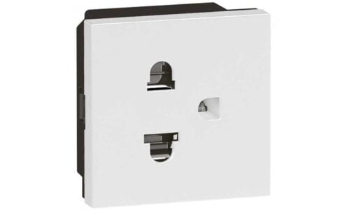 Ổ cắm đơn 2 chấu Legrand, màu trắng Arteor | 572104