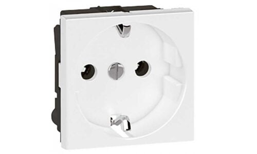 Ổ cắm đơn 2 chấu Legrand, màu trắng Arteor | 572104