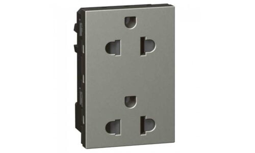 Ổ cắm Legrand, đơn 3 chấu, màu xám Arteor | 572616